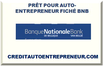 PRÊT POUR AUTO-ENTREPRENEUR FICHÉ BNB